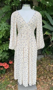 Urban Outfitters Floral Maxi Dress Size Medium Side Zip Tie Back Ruffle - Picture 1 of 11