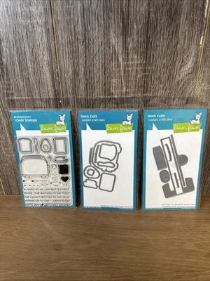 Conjunto de selos e matrizes de gramado Fawn Let’s Toast novo no pacote lote de 3 juntos - Imagem 1 de 4