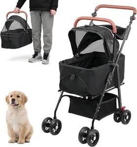 Advwin 3 in 1 Folding Dog Stroller, Pet Stroller for Small/Medium Dogs, Cat Stro - Picture 1 of 8