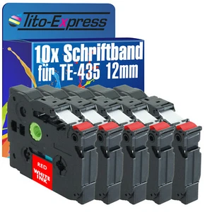 10x Schriftband für Brother TZe-435 P-Touch 1000 1000 BTS 1000 F 1005 BTS 1005 F - Photo 1/2