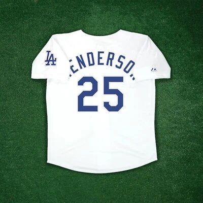 Camiseta blanca Rickey Henderson 2003 Los Angeles Dodgers Cooperstown Home con parche Foto 1 de 4