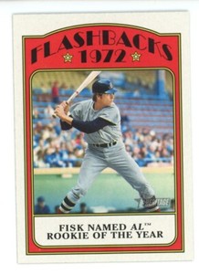 2021 TOPPS HERITAGE FLASHBACKS 1972 CARLTON FISK NAMED AL ROOKIE OF THE YEAR