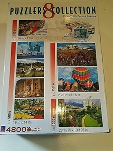 Puzzlers Collection Lot 8 Puzzle Pack 4800 Pc Extra Thick Deluxe 7 hard - Picture 1 of 9