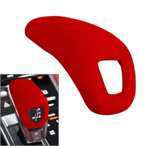 Cubierta de perilla de cambio de marchas de consola central de gamuza para Porsche Cayenne 2018-25 rojo - Imagen 1 de 7