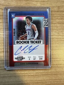Cade Cunningham 2021-22 Contenders Optic Rookie Red Auto /99 Pistons