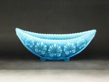 DAVIDSON BLUE PEARLINE GLASS BOAT BOWL PATT WAR OF THE ROSES ~ FREE UK P&P