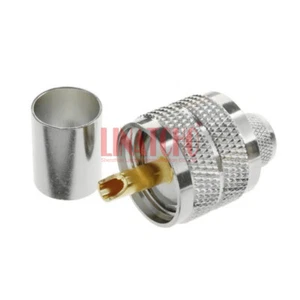 Coaxial RG213 RG214 RG8 LMR400. Cable Latón Crimpado UHF PL259 M Conector Pin Macho - Imagen 1 de 10