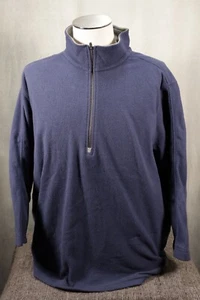 Lands End Fleece 1/4-Reißverschluss Pullover neu $ 26 2XL 50-52 marineblau 100 % Polyester - Bild 1 von 4