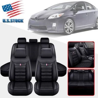 For Toyota Prius Full Set Leather Car Seat Cover 5-Seat Front + Rear Protectors Foto 1 de 4