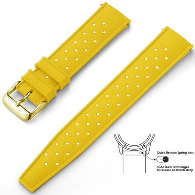 Correa de reloj de silicona tropical correa de reloj de liberación rápida 18 mm 20 mm 22 mm gota de goma Foto 1 de 4