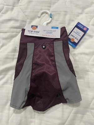 Abrigo Top Paw Dog Multiwear 3 en 1 Talla PEQUEÑO Reflectante Granate y Gris Foto 1 de 2