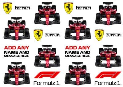 F1 Formula 1 Ferrari Personalised gift wrapping paper Birthday Christmas