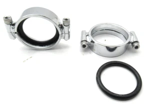 HARLEY STYLE O-RING INTAKE CLAMPS (PAIR) WITH O-RINGS 1955-77 27063-57 - Picture 1 of 1