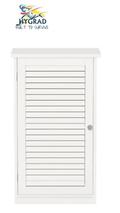 White Wooden Floor Standing Bathroom Home Linen Cabinet Cupboard Shutter Door - Picture 1 of 7