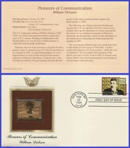 USA7 #3064 U/A GOLDEN REPLICA FDC   William Dickson Pioneer of Communication - Picture 1 of 1