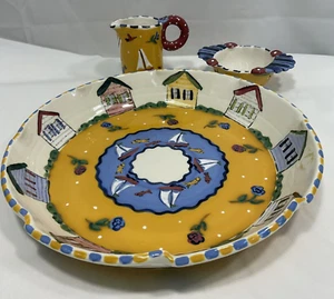 VTG Gritter & Van Noord Signed 12” Serving Tray Dish - Creamer & Sugar Set - Picture 1 of 12