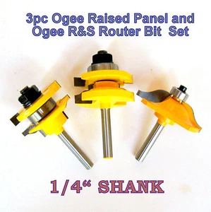 3pc 1/4" SH Ogee Raised Panel and Ogee Rail & Stile Router Bit Set sct-888 - Bild 1 von 12