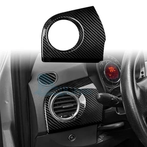 Dashboard Side Air Inlet Cover Sticker Fit For Fiat 500 08-23 Black Carbon Fiber - Picture 1 of 11