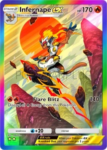 Infernape Pokemon Pocket Non Holo Card VMAX EX GX ACG V Star custom - Picture 1 of 3