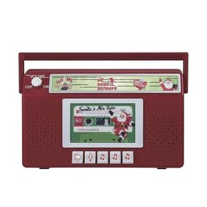 7" LED Animated Musical Santa's Vintage Boombox Radio Christmas Tabletop Decor - Picture 1 of 10