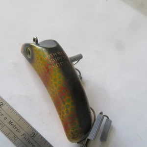 FISHING LURE SOUTH BEND 3" VINTAGE WOOD SUPER SNOOPER PERCH NEW - Picture 1 of 5