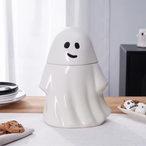 Halloween Ceramic Ghost Cookie Jar Halloween Tabletop Decoration Cookie Jar US - Picture 1 of 6
