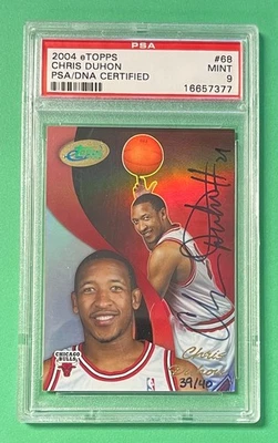 2004-05 TOPPS ETOPPS CHRIS DUHON AUTO 39/40 PSA/DNA CERTIFIED 9 MINT POP 1 #68 - Image 1 of 2