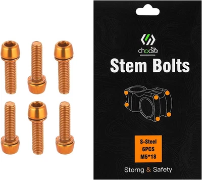 6 piezas pernos de vástago de bicicleta M5x18 mm con arandelas para bicicleta de carretera MTB BMX multicolor Foto 1 de 4