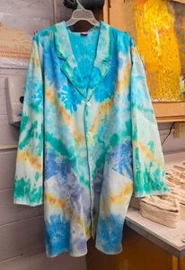 LAB COAT, TIE DYE, UNISEX, CUSTOM, Handmade to order - Picture 1 of 7