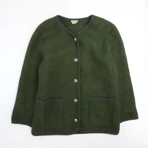 Vintage L.L. Chaqueta abrigo de lana Bean para mujer talla mediana verde - Imagen 1 de 4