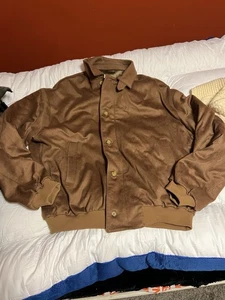Herren Gr. L Vintage Majer Caramel Kaschmir Reißverschluss/Knopfleiste Jacke  - Bild 1 von 14