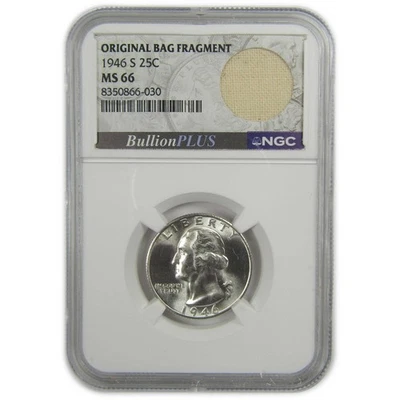 1946 S Washington Quarter MS 66 NGC Silver Bag Fragment SKU:I20512 - Image 1 of 4