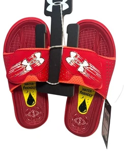 Under Armour Youth Mercenary SL Water Friendly Slides Size 4 Red - Picture 1 of 6