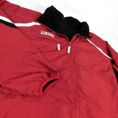 Abrigo reversible rojo CCM para hombre chaqueta polar negra talla S Foto 1 de 4