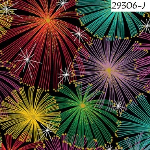Light Up the Sky Fireworks cotton Quilt fabric QT 29306-J Star Burst on Black - Picture 1 of 5