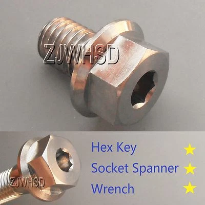 M10 x 1,5 x 15 Ti titanio tornillo perno enchufe tapa cabeza y cabeza de brida hexagonal hexagonal Foto 1 de 2