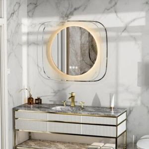 Espejo de baño LED antiniebla espejo de tocador retroiluminado regulable espejo de maquillaje colgante - Imagen 1 de 17