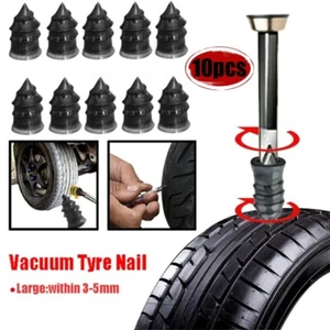 10 Car Tubeless Vacuum Tyre Puncture Screw Nails Tire Patch Plug Fix Repair Kit - Picture 1 of 12