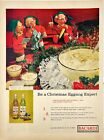 Bacardi Rum Elves Christmas Eggnog Carolers Holiday Punch Bowl Vtg Print Ad
