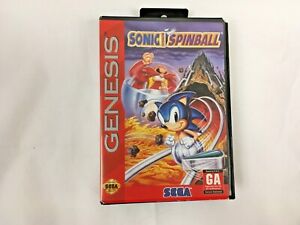 Sonic the Hedgehog Spinball Sega Genesis Video Game 1-4 Player Case GA Arcade