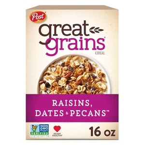 Great Grains Raisin Dates & Pecan Breakfast Cereal Raisin Cereal Sweet 16 OZ Box - Picture 1 of 9
