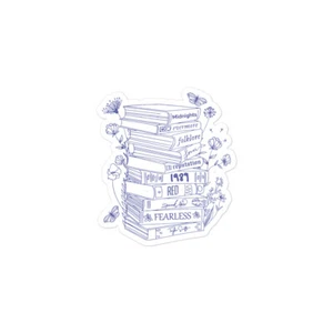 TAYLOR SWIFT CUTE ALBUMS BOOKCASE BUBBLE-FREE STICKER DECAL SWIFTIE FOLKLORE NEW - Picture 1 of 4