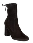 Stuart Weitzman New 575 Sz 9 M Black Suede Leather 4 Heel Ankle Boots Booties