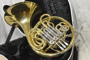 Estuche rígido para instrumentos musicales de doble cuerno completo Yamaha YHR664 GAKKI dorado - Imagen 1 de 7