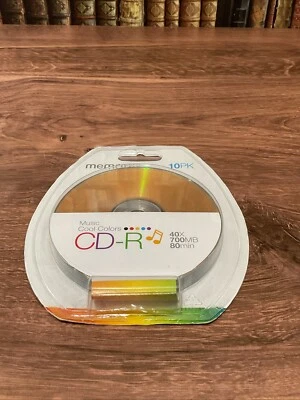 Memorex 10PK CD-R 40X 700MB 80min 10 pack CD-R Discs NEW Cool Colors Sealed 2009 - Image 1 of 2