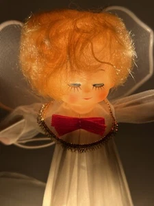 Vintage Tulle Angel Christmas Tree Topper Ornament Lighted 1950s Retro Decor - Picture 1 of 10