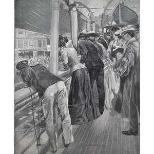 ON THEIR HONEYMOON - George Wright 1908 Original Antique Print - Picture 1 of 2