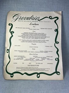 1969 Greenbrier Restaurant White Sulphur Springs West Virginia Lunch Menu  - Picture 1 of 12