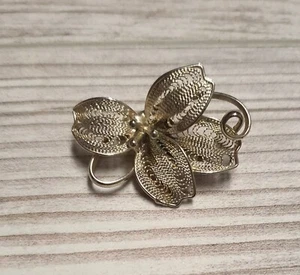 Antike Brosche Blume Silber Farbig Filigran Trachtenschmuck Retro Design Vintage - Bild 1 von 8