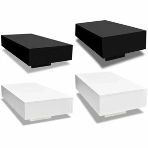 Modern Coffee Table MDF High Gloss Accent Tea Living Room Furniture Black/White - Picture 1 of 14